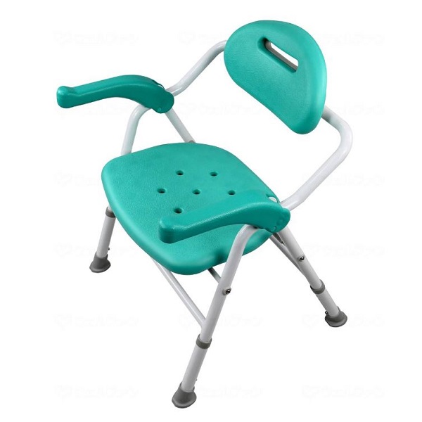 折りたたみシャワーチェア　BF-01E-GR　グリーン　美和商事　お風呂 入浴 介護 介助 椅子の通販は