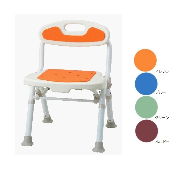 福浴　折たたみコンパクトシャワーチェア　FKW-02-C　オレンジの通販は