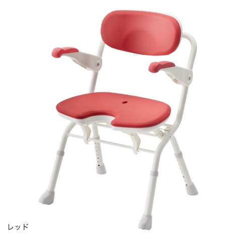 楽らく開閉シャワーベンチ　U / 536-085　レッド