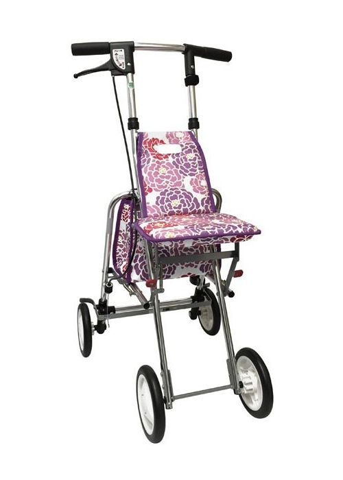 花柄シルバーカー 折りたたみ式 アソシエ 牡丹柄 シルバーカー 介援隊 コンパクト 介護 散歩 お買い物