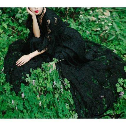 パーティドレス 総レース ロング丈 袖あり 七分袖 40代 緑 黄色 結婚式 お呼ばれ カシュクール 花刺繍 スリット 39の通販はau Pay マーケット おひさまブランケット