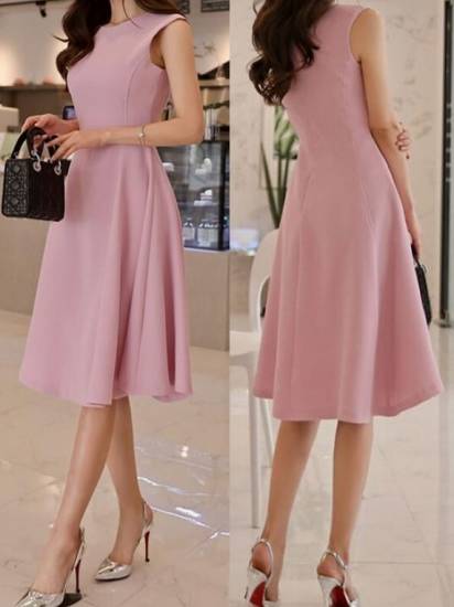 シンプルデザイン ボートネック ノースリーブ ワンピース フレア 無地 ミディアム パーティー 結婚式 お呼ばれ フォーマル E440の通販はau Pay マーケット おひさまブランケット