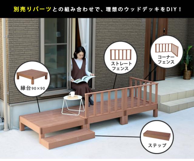 人工木ウッドデッキ ecofeel エコフィール コーナーフェンス PWDE-CN_1