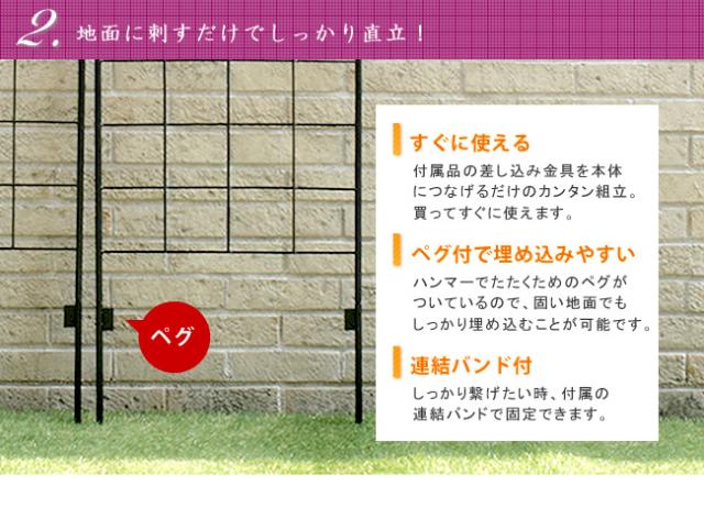 ガーデンフェンス クラシックフェンス アイアン ロータイプ 4枚組 幅50 高さ151cm_4