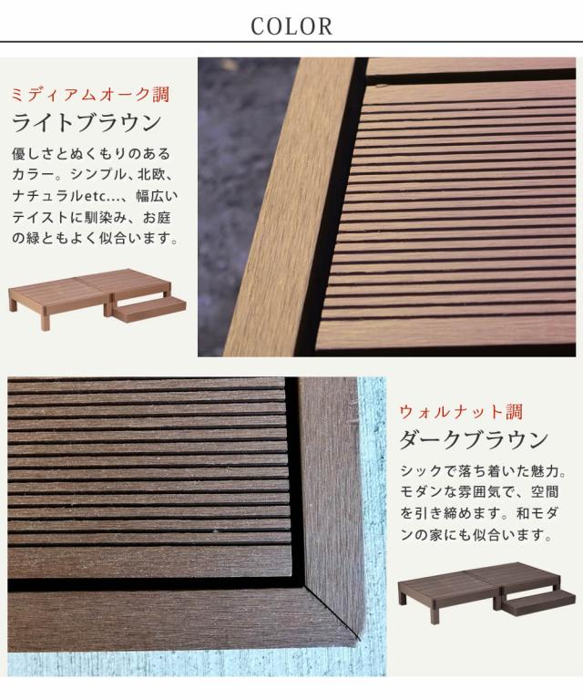 人工木ウッドデッキ ecofeel エコフィール 2台 ステップセット PWDE-2P-STP_7