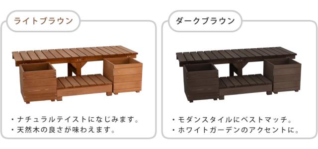 ユニット縁台ベンチ hiyori ひより プランターセット 幅155・奥行55 DE-15555PLST_8