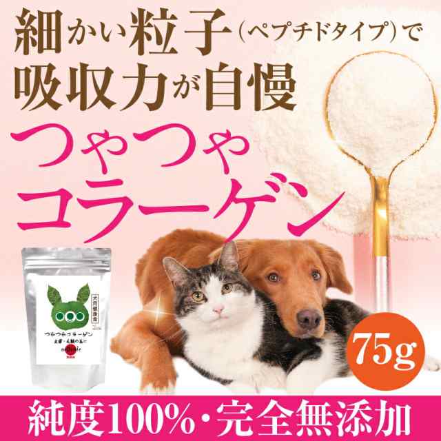 犬 猫 毛や皮膚のケア サプリ つやつや コラーゲン 75g 無添加 メール便 送料無料 の通販はau Pay マーケット 犬 のご飯とケーキのドッグダイナー