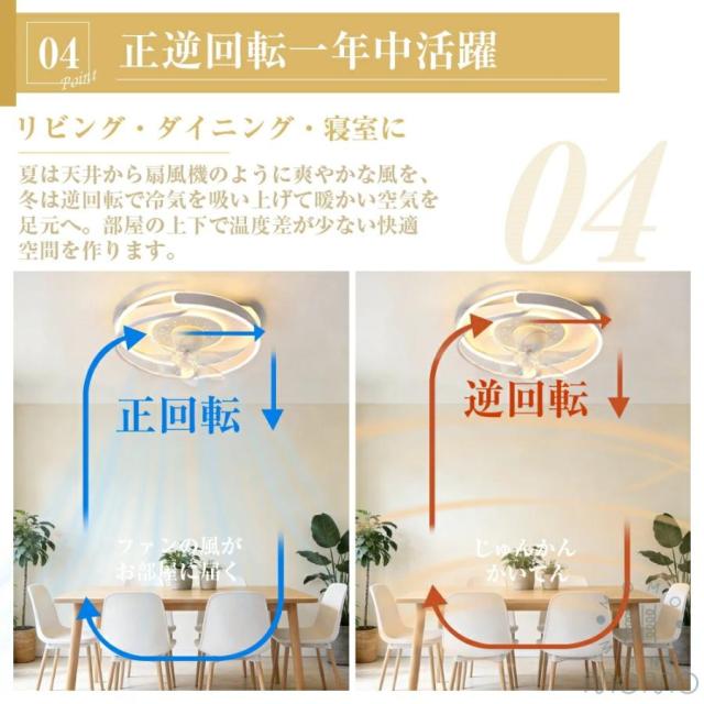 シーリングファンライト LED DCモーター 北欧 おしゃれ 調光調色 薄型 リモコン付き 省エネ ファン付き照明 シーリングライト 6〜12畳対応_6