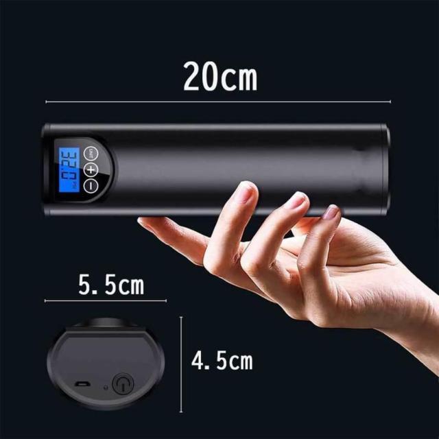 エアーポンプ 電動空気入れ 超小型 電動エアコンプレッサー 電動ポンプ 全自動 最大圧力85PSI LEDライト付き 軽量 充電式 操作簡単 コードレス 自動