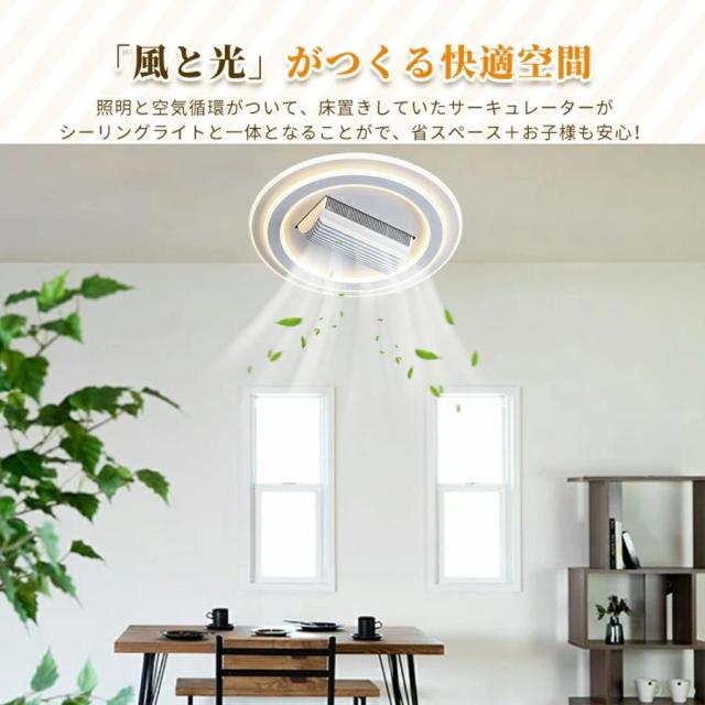 シーリングファンライト LED DCモーター 首振り 調光調色 正逆回転 アプリ操作対応 ファン付き照明 天井照明 おしゃれ 10〜12畳対応_3