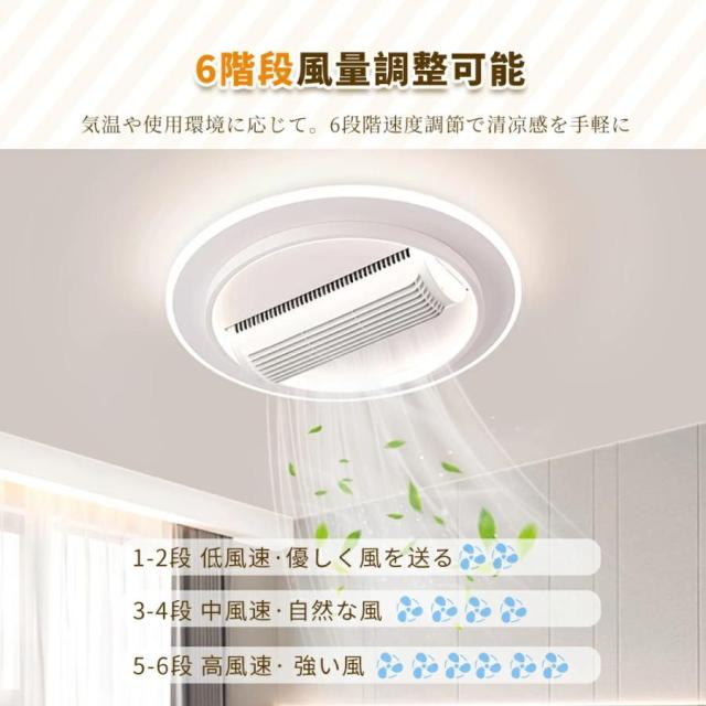シーリングファンライト LED DCモーター 首振り 調光調色 正逆回転 アプリ操作対応 ファン付き照明 天井照明 おしゃれ 10〜12畳対応_9