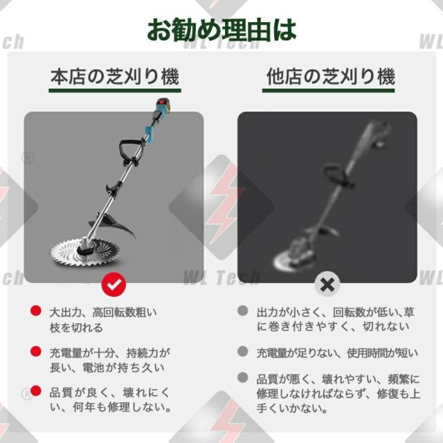 草刈機 充電式 電動草刈機 草刈り機 9インチ マキタバッテリー互換 ブラシレスモーター 刈払機 替刃付き コードレス 多機能 刈払機 枝切り 軽量 芝刈り機 2026_5