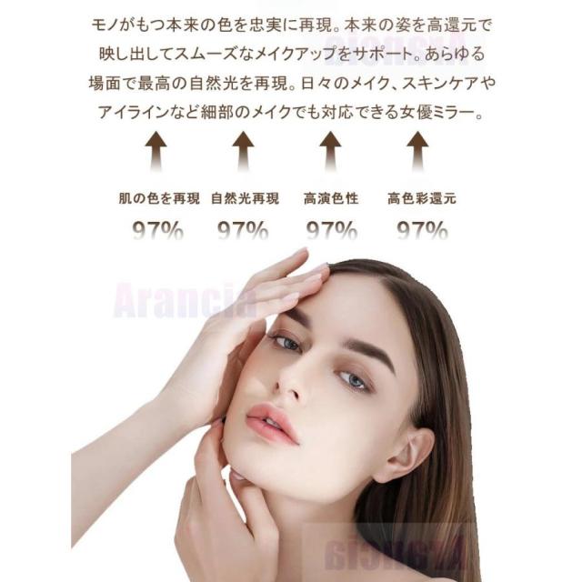 卓上ミラー 丸鏡 LED化粧鏡 3倍拡大鏡 おしゃれ 女優ミラー 高さ調節 両面鏡 正面ライト付き 裏面拡大鏡 メイク鏡 軽量 無段階調光 かわいい 丸形ミラー