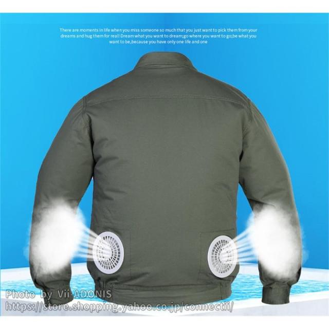 空調ウェア 空調作業服 父の日 ファン 長袖 水冷服 空調ウェアセット 大きいサイズ 綿 電動ファン付きウエア 大風量 ワークウェア 室外作業 作業服 熱中症対策_10