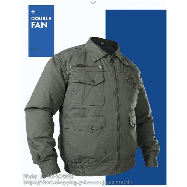 空調ウェア 空調作業服 父の日 ファン 長袖 水冷服 空調ウェアセット 大きいサイズ 綿 電動ファン付きウエア 大風量 ワークウェア 室外作業 作業服 熱中症対策_12