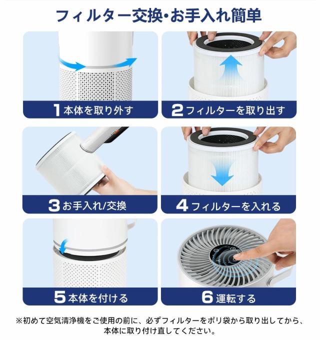 空気清浄機 花粉 小型 コンパクト HEPAフィルター プラズマ脱臭強化 ウィルス 除菌 省エネ 卓上 静音 30畳 花粉症 PM2.5/ホコリ/集じん/タバコ/ペット/ニオイ/ 消臭 風量設定 活性炭フィルター 空気清浄器_10