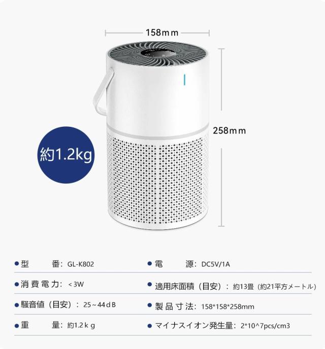 空気清浄機 花粉 小型 コンパクト HEPAフィルター プラズマ脱臭強化 ウィルス 除菌 省エネ 卓上 静音 30畳 花粉症 PM2.5/ホコリ/集じん/タバコ/ペット/ニオイ/ 消臭 風量設定 活性炭フィルター 空気清浄器_11