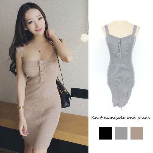 即納 レディース ワンピース ノースリーブ ニットワンピース ミニワンピース キャミワンピース 胸元 セクシー タイト ぴったりシルエの通販はau Pay マーケット Redlas