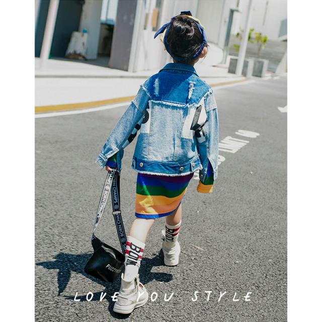 子供服yuai ２色のデニムを縫い合わせた デニムジャケット アウター ジージャン キッズ ジュニア ダンス 衣装 120 130 140 150 160 の通販はau Pay マーケット 子供服yuai