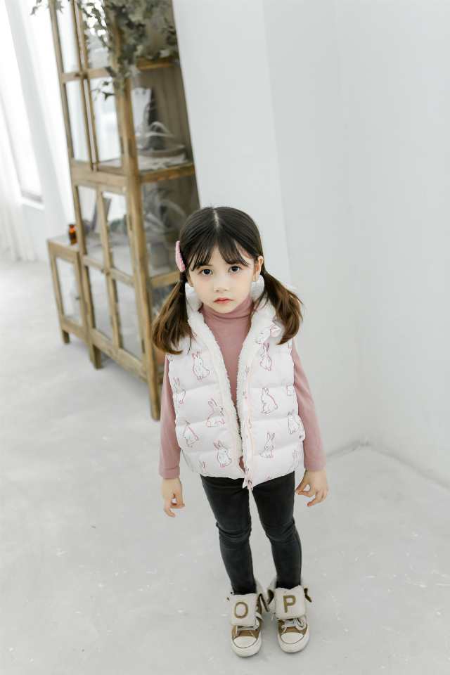 ウサギ柄ベストジャケット ホワイト 韓国 子供服 女の子 女児キッズ アウター 子供 ジャンバー キッズ アウター 冬 アウターの通販はau Wowma Onlythebest