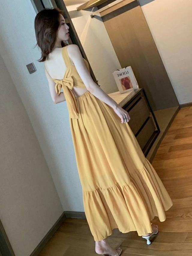 キュートな背中リボンのバカンスワンピース3色ワンピースドレスパーティードレス 結婚式 二次会 ワンピース レディース ロングドレス Aラの通販はau Pay マーケット Onlythebest