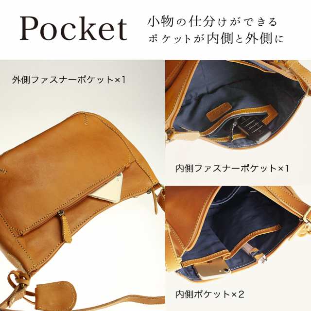 PEAKSPEAK ピークスピーク 本革 バッグ レディース 三日月バッグ ボディバッグ ショルダー 2WAY バッグ チャーム付き ナチュラルレザー