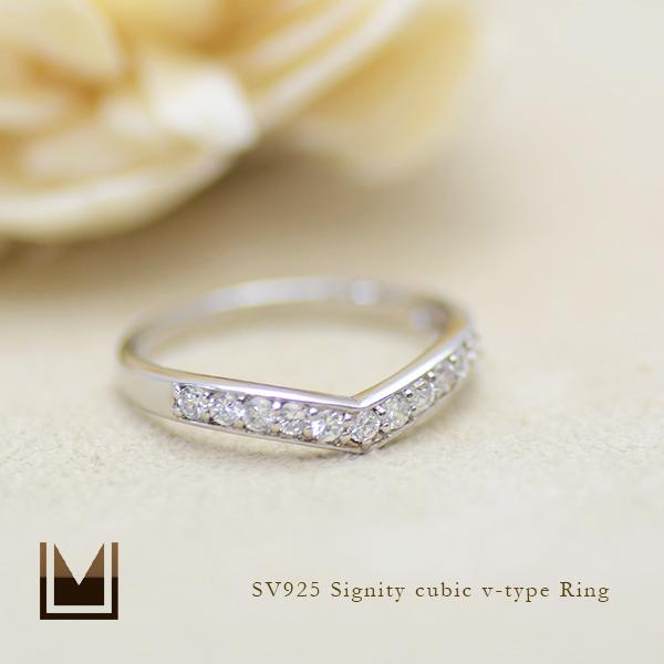 リング 指輪 レディース SV925 シルバー キュービックジルコニア ヴイタイプ SILVERの通販は 11,220円