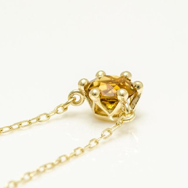 ネックレス レディース K10 ゴールド シトリン 「reginetta」 アズキチェーン 10K 10金 GOLD 11月誕生石の通販は