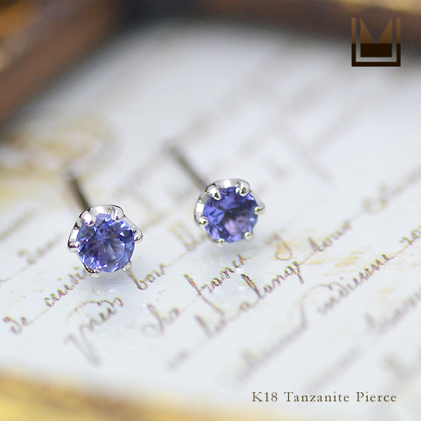 スタッドピアス レディース K18 ゴールド タンザナイト 18K 18金 GOLD 12月誕生石の通販は 15,303円
