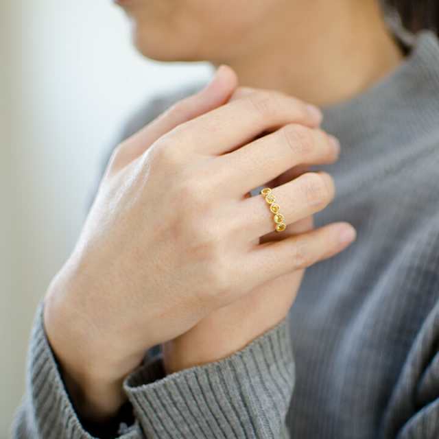 リング 指輪 K18 ゴールド シトリン 「fiorente」18K 18金 GOLD 11月