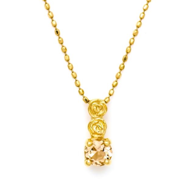 ペンダントトップ レディース K18 ゴールド インペリアルトパーズ 「rosa」 薔薇 18K 18金 GOLD 11月誕生石の通販は 25,300円
