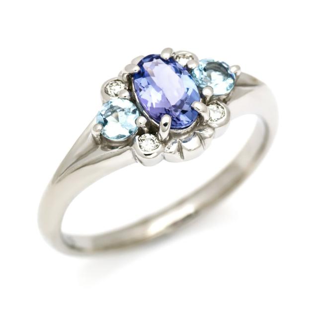 リング 指輪 SV925 シルバー タンザナイト アクアマリン キュービックジルコニア SILVER 12月誕生石の通販は 27,280円
