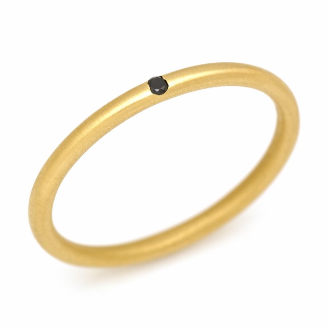 リング 指輪 レディース K18 ゴールド ブラックダイヤモンド コーディネート「nudo」 18K 18金 GOLD 4月誕生石の通販は