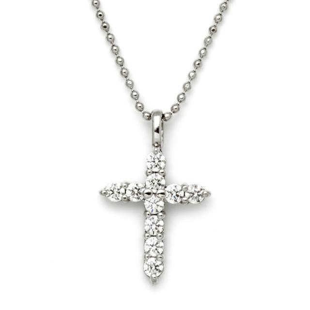 ペンダント レディース SV925 シルバー キュービックジルコニア クロス SILVERの通販は