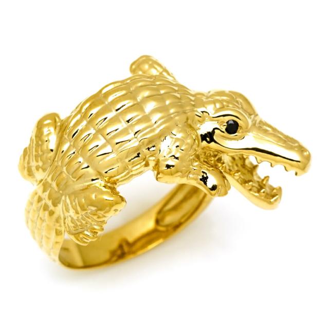 リング 指輪 レディース SV925 シルバー ブラックキュービックジルコニア クロコダイルモチーフ SILVERの通販は 10,670円