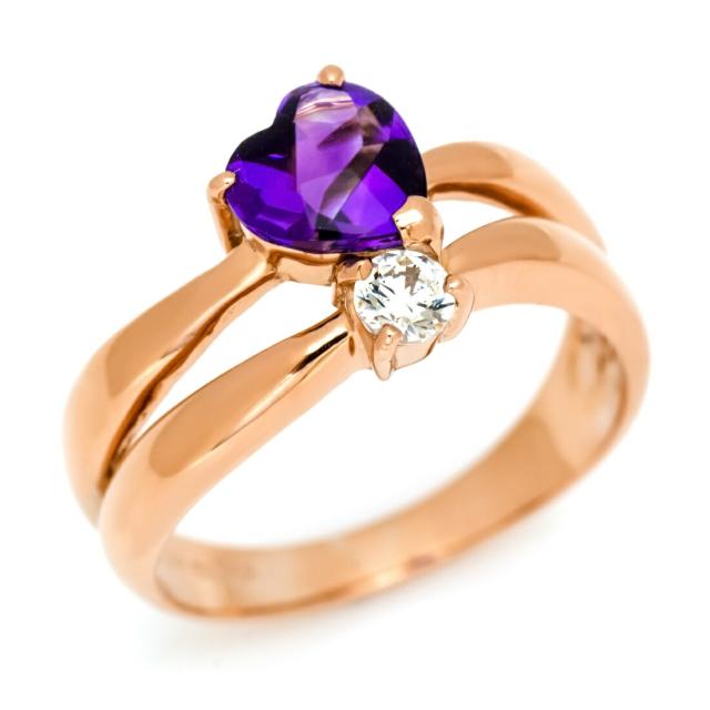 リング 指輪 レディース SV925 シルバー アメシスト キュービックジルコニア ハート SILVER 2月誕生石の通販は 10,560円