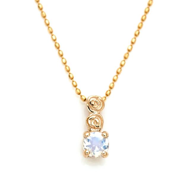 ペンダントトップ K18 ゴールド ブルームーンストーン バラモチーフ 「rosa」18K 18金 GOLD 6月誕生石 の通販は 14,256円