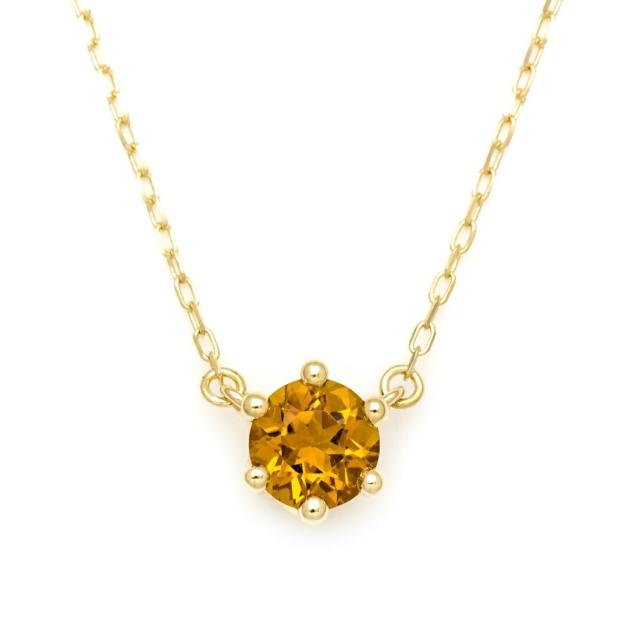 ネックレス レディース K10 ゴールド シトリン 「reginetta」 アズキチェーン 10K 10金 GOLD 11月誕生石の通販はネックレス