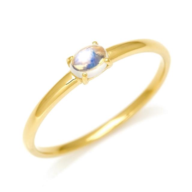 リング 指輪 レディース K18 ゴールド ブルームーンストーン カボション 「snello」 18K 18金 GOLD 6月誕生石の通販は