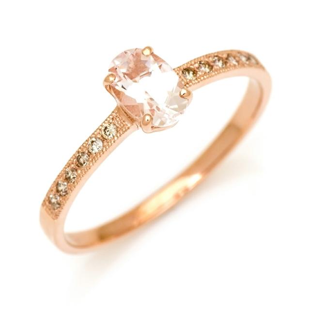 リング 指輪 K10 ゴールド モルガナイト ダイヤモンド プラチナ900・K18選択可 10K 10金 4月誕生石の通販は指輪・リング