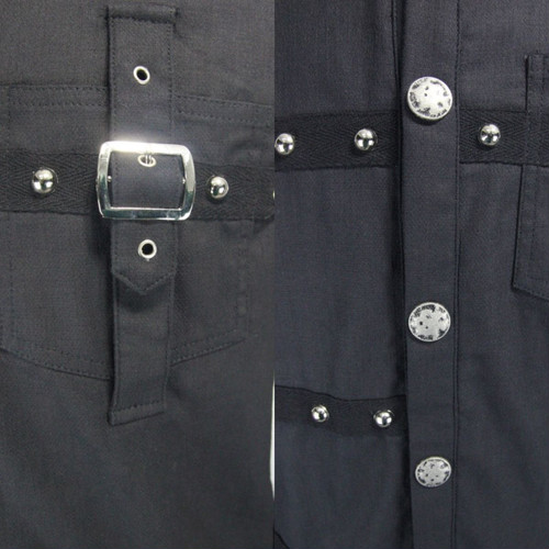 メンズ シャツ 長袖 長袖シャツ 黒 パンク ロック モード系 ベルト トップス 服 ゴシック ブラックの通販はau Pay マーケット Lady Oliver