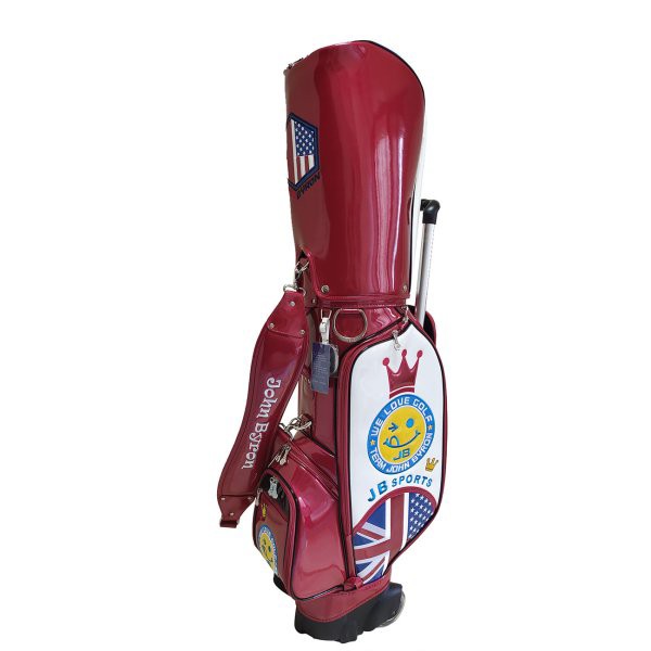 キャディバッグ Golf Bag 高耐久 PUレザー 持ち運び容易 キャディーバッグスポーツゴルフバッグ ゴルフバッグ レッド John Byron メンズ