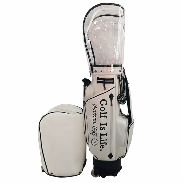 MALBON キャディーバッグ ゴルフバッグ ホイール付き Golf Bag 旅行バッグ 持ち運びが容易 安定感 防水 耐摩耗性 撥水性 9型 超人気 PUレーザー 二つの帽子の通販は 28,625円