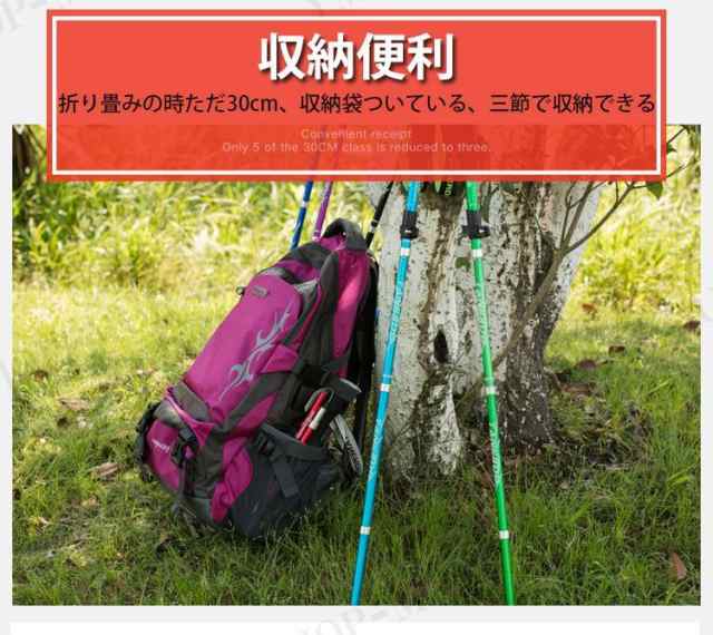 トレッキングポール 折り畳み 二本セット 登山ストック 登山用スティック 長さ調整可能 登山杖 5節 超軽量の通販はau Pay マーケット Chocooto