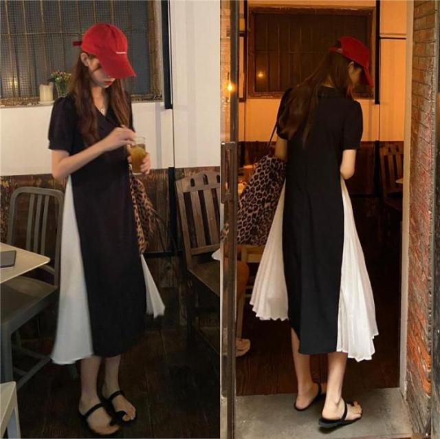 春夏 S M サラッと1枚でコーディネートが完成する サイドプリーツ切替がポイントのワンピース ワンピース 無地 シンプル の通販はau Pay マーケット Crispy