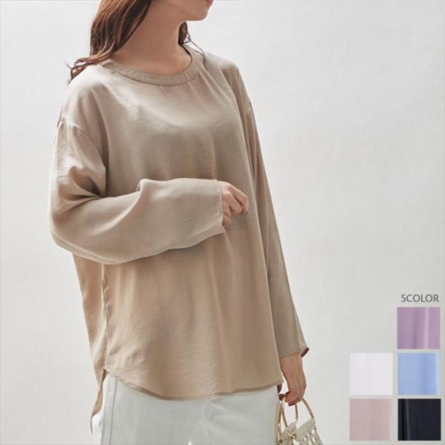 21春夏 5カラー F ひかえめな光沢生地でおしゃれなラフさを演出してくれるマットサテンレイヤードブラウス ブラウス 長袖 マの通販はau Pay マーケット Crispy