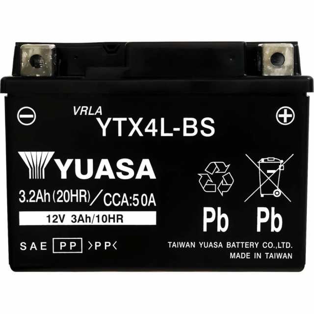 YUASA 台湾 ユアサ YTX4L-BS バイク用 バッテリー 液入り 充電済みの通販はau PAY マーケット - Royaway | au  PAY マーケット－通販サイト