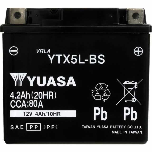 YUASA 台湾 ユアサ バイク バッテリー 液入り 充電済み YTX5L-BSの通販