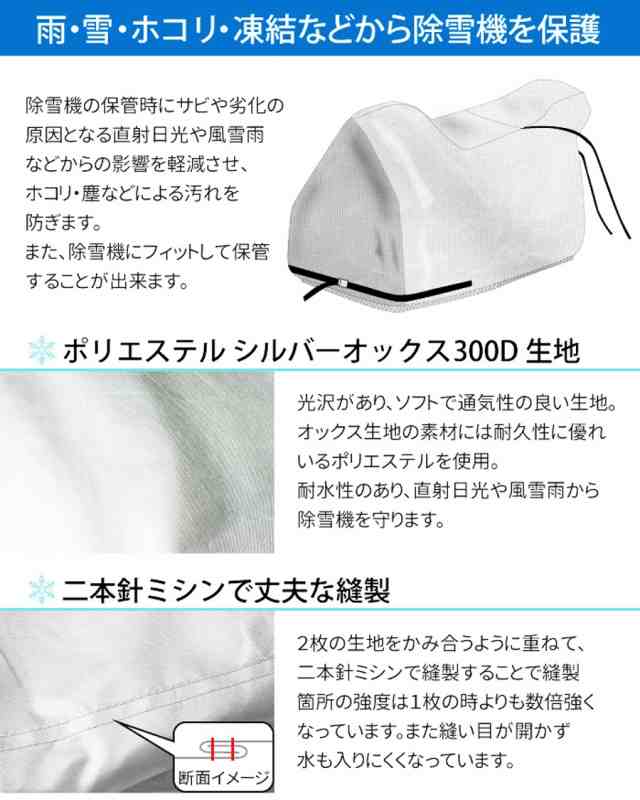 開催中 除雪機カバー M L 選択 風雪雨や埃から除雪機を守る ポリエステル 300デニール シルバーオックス生地 