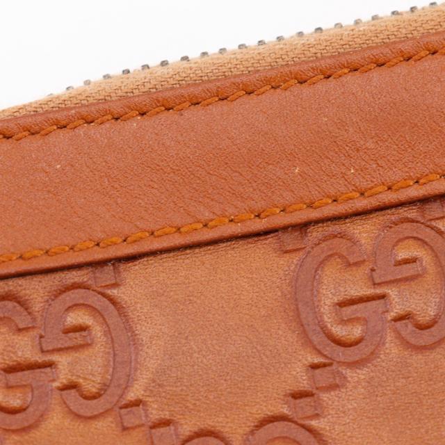 GUCCI グッチ GG 146570 シマレザー 茶 ポーチ ユニセックス 【中古】